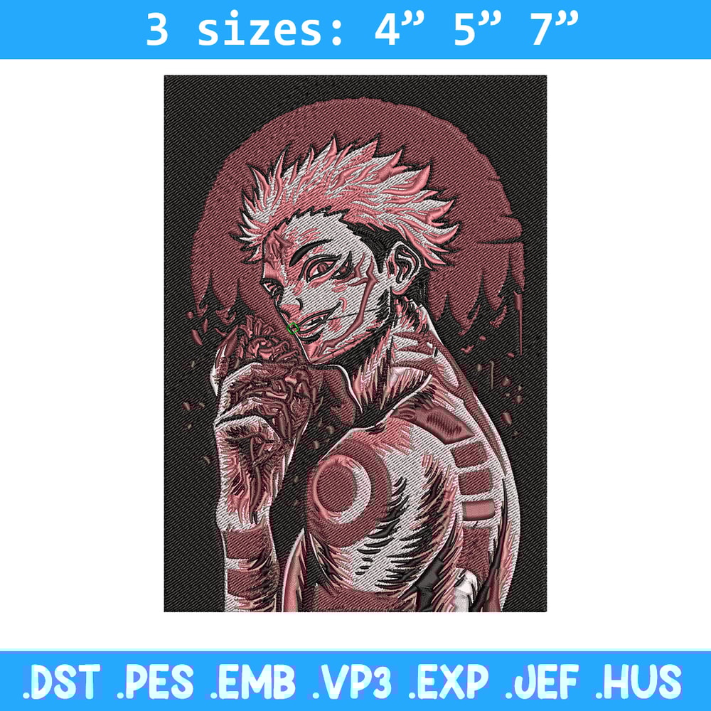 Sukuna poster Embroidery Design,Jujutsu Embroidery,Embroidery File, Anime Embroidery, Anime shirt, Digital download..jpg