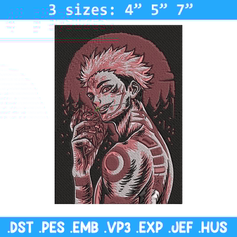 Sukuna poster Embroidery Design,Jujutsu Embroidery,Embroidery File, Anime Embroidery, Anime shirt, Digital download..jpg