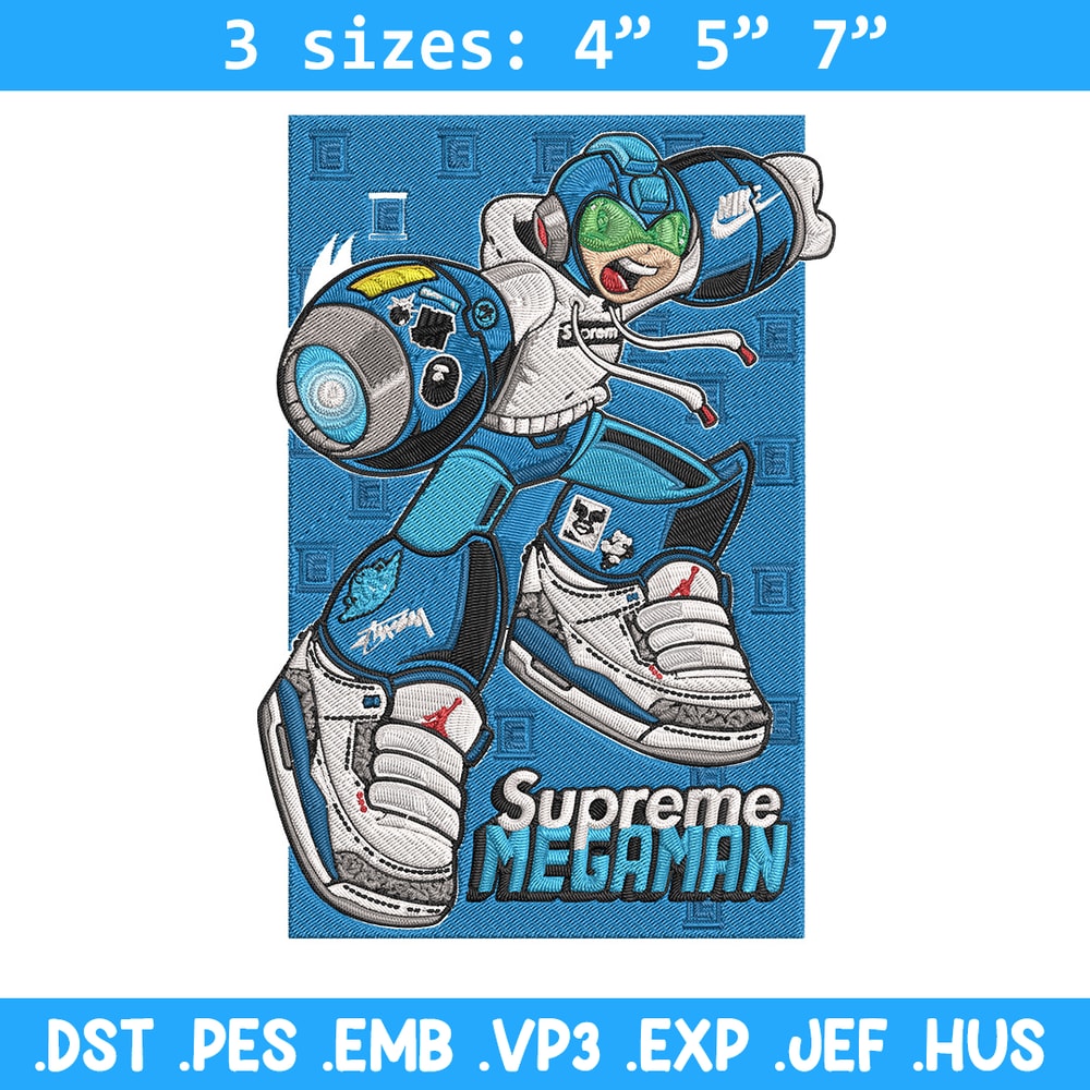 Supreme megaman Embroidery Design, Megaman Embroidery, Embroidery File, Supreme Embroidery, Anime shirt, Digital download.jpg