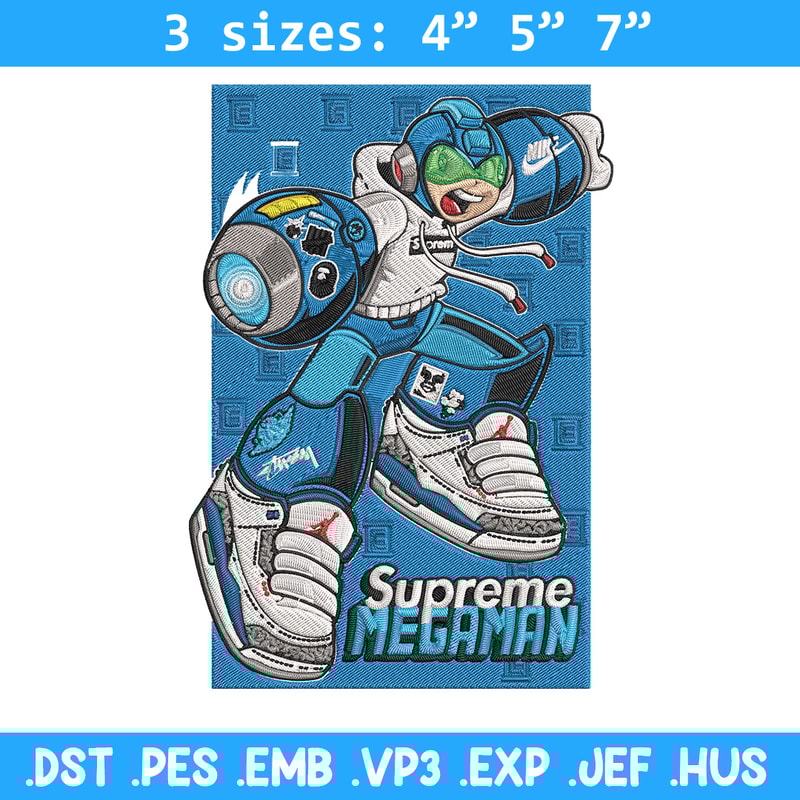 Supreme megaman Embroidery Design, Megaman Embroidery, Embroidery File, Supreme Embroidery, Anime shirt, Digital download.jpg