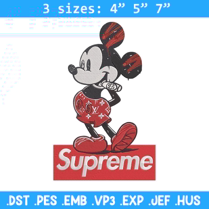 Supreme mickey Embroidery Design, Mickey Embroidery, Embroidery File, Supreme Embroidery, Anime shirt, Digital download.jpg