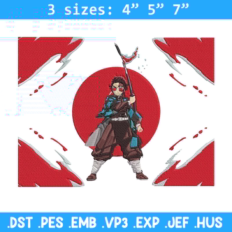 Tanjiro Embroidery Design, Demon slayer Embroidery, Embroidery File, Anime Embroidery, Anime shirt, Digital download.jpg