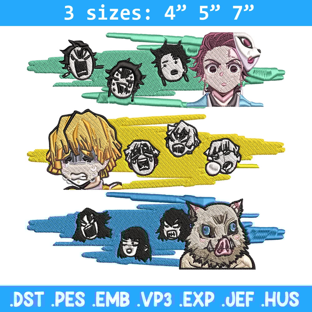 Tanjiro friends sticker Embroidery Design, Demon slayer Embroidery, Embroidery File,Chrismas Embroidery,Digital download.jpg