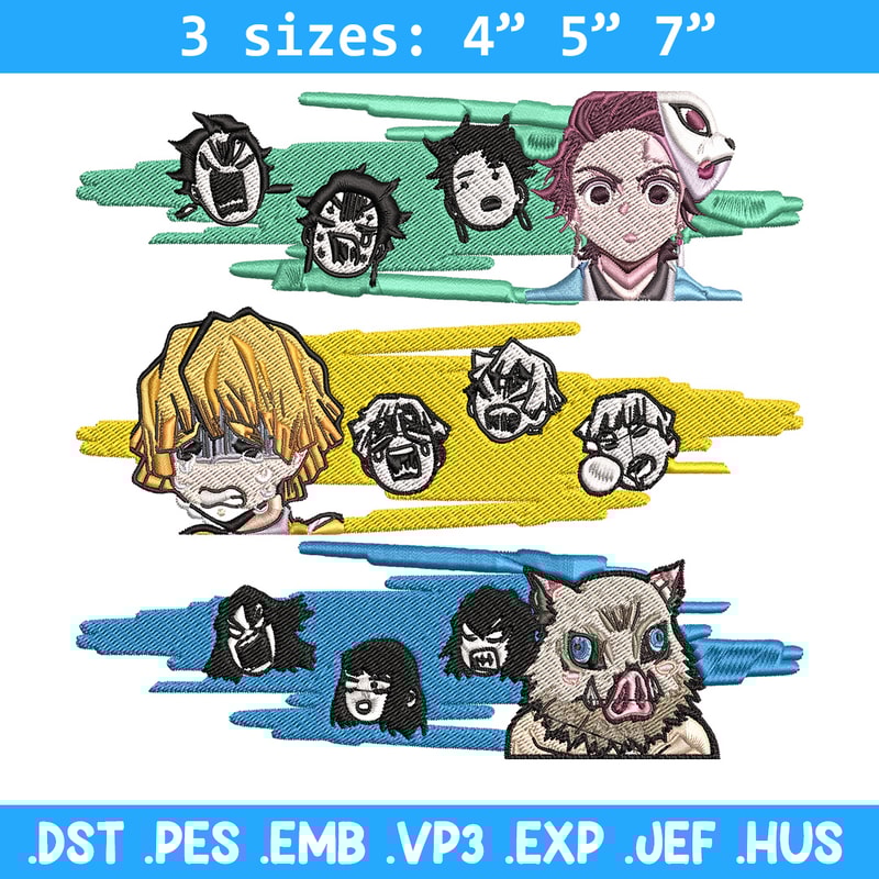 Tanjiro friends sticker Embroidery Design, Demon slayer Embroidery, Embroidery File,Chrismas Embroidery,Digital download.jpg