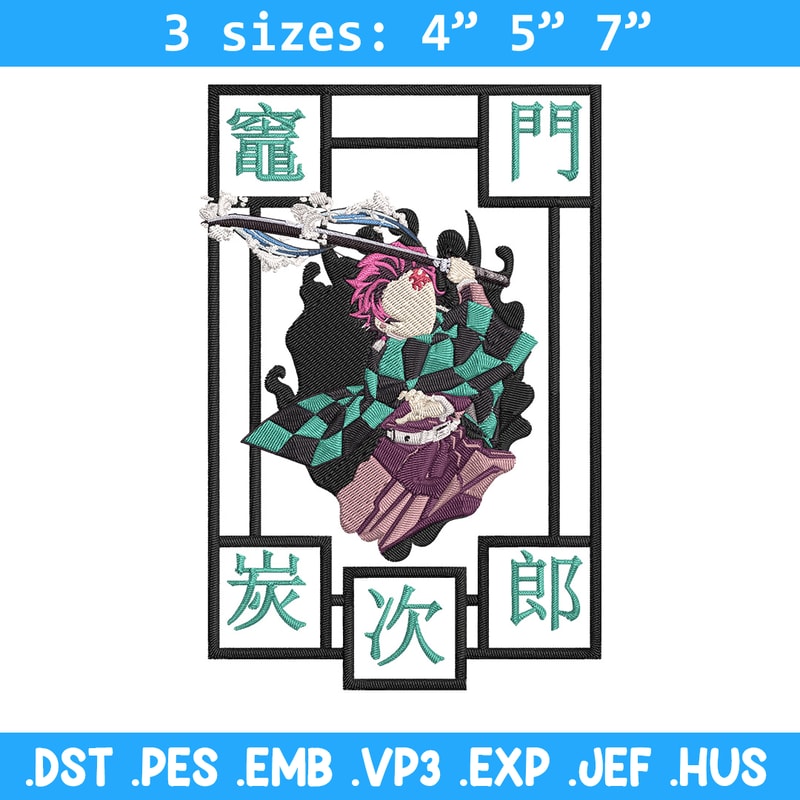 Tanjiro kamado Embroidery Design,Demon slayer Embroidery, Embroidery File,Anime Embroidery, Anime shirt,Digital download.jpg