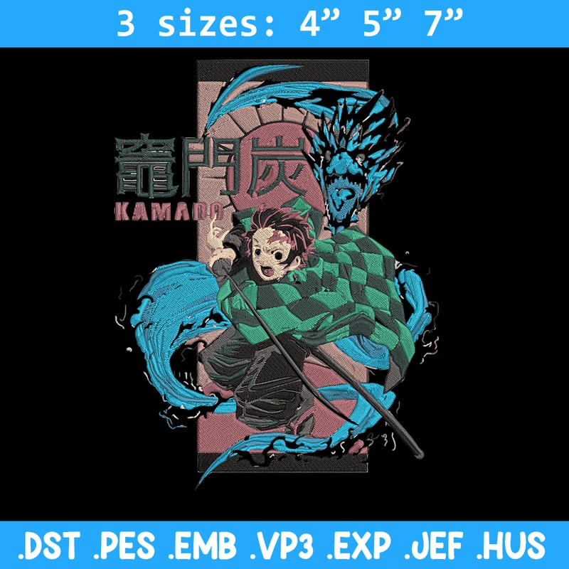Tanjiro kamado Embroidery Design,Demon slayer Embroidery,Embroidery File, Anime Embroidery,Anime shirt, Digital download.jpg