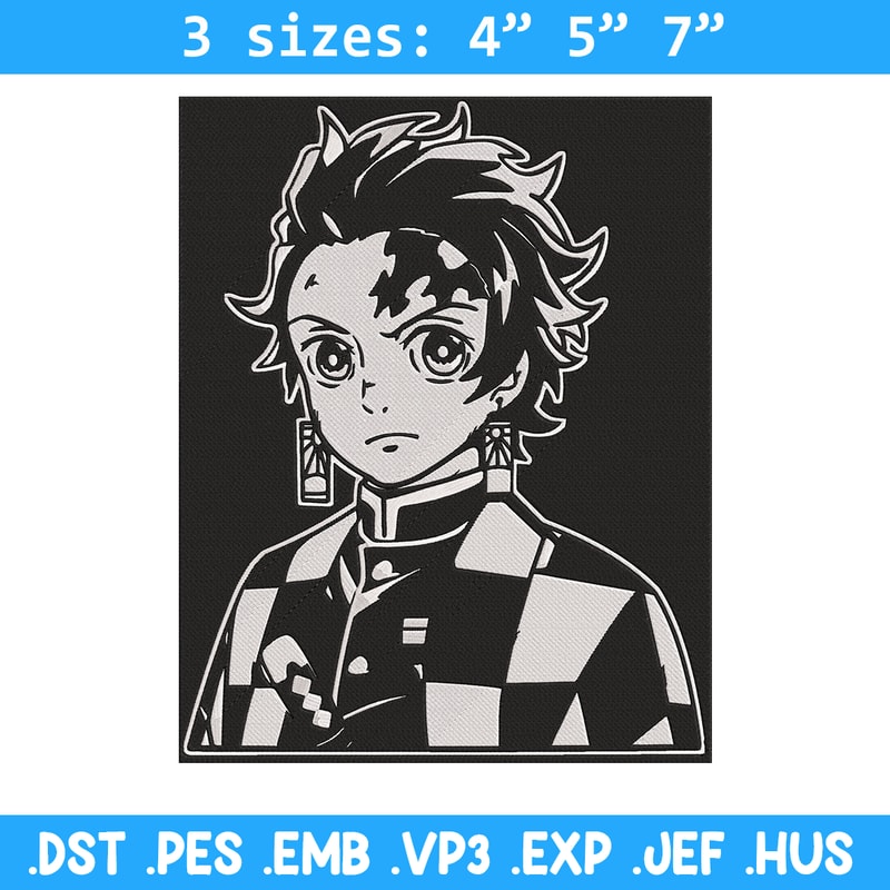 Tanjiro poster Embroidery Design, Demon slayer Embroidery, Embroidery File,Anime Embroidery,Anime shirt,Digital download.jpg