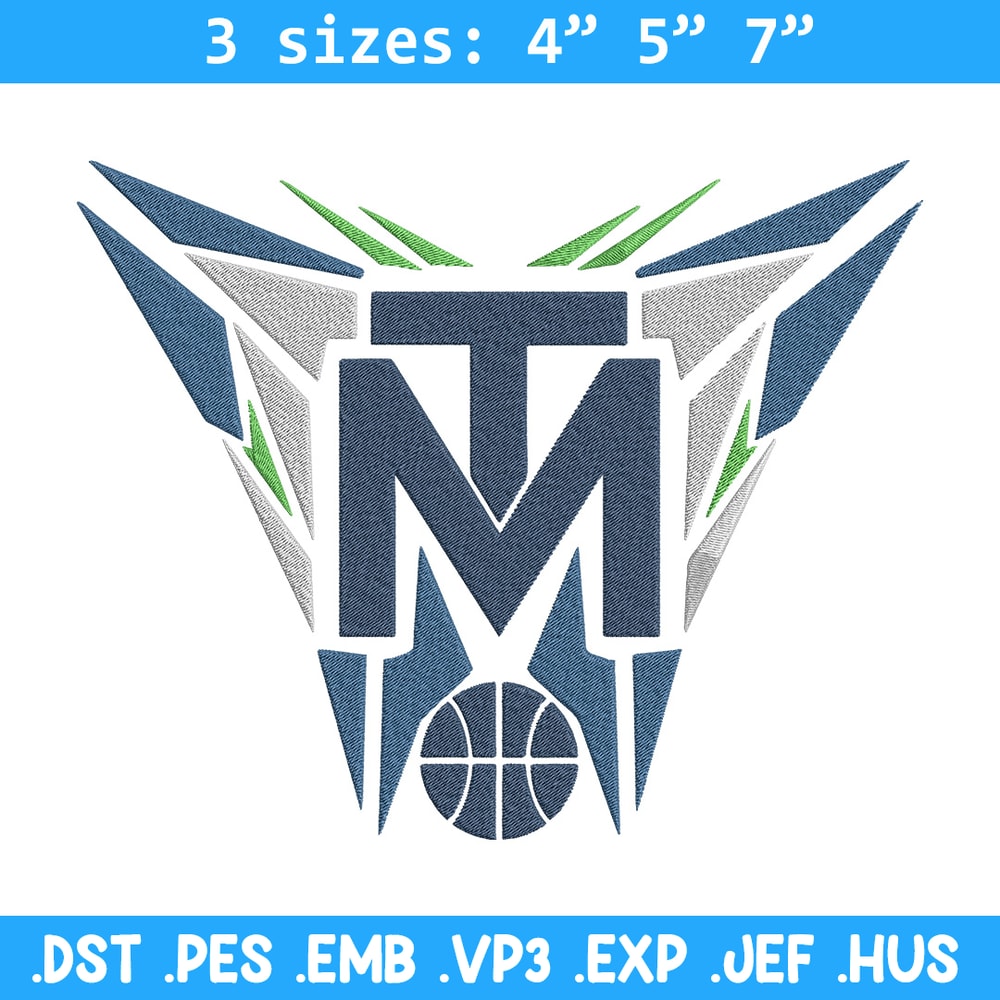 Timberwolves basketball embroidery design, NBA embroidery, Sport embroidery, Embroidery design, Logo sport embroidery.jpg