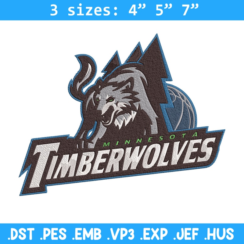 Timberwolves logo embroidery design, NBA embroidery, Sport embroidery, Embroidery design, Logo sport embroidery.jpg
