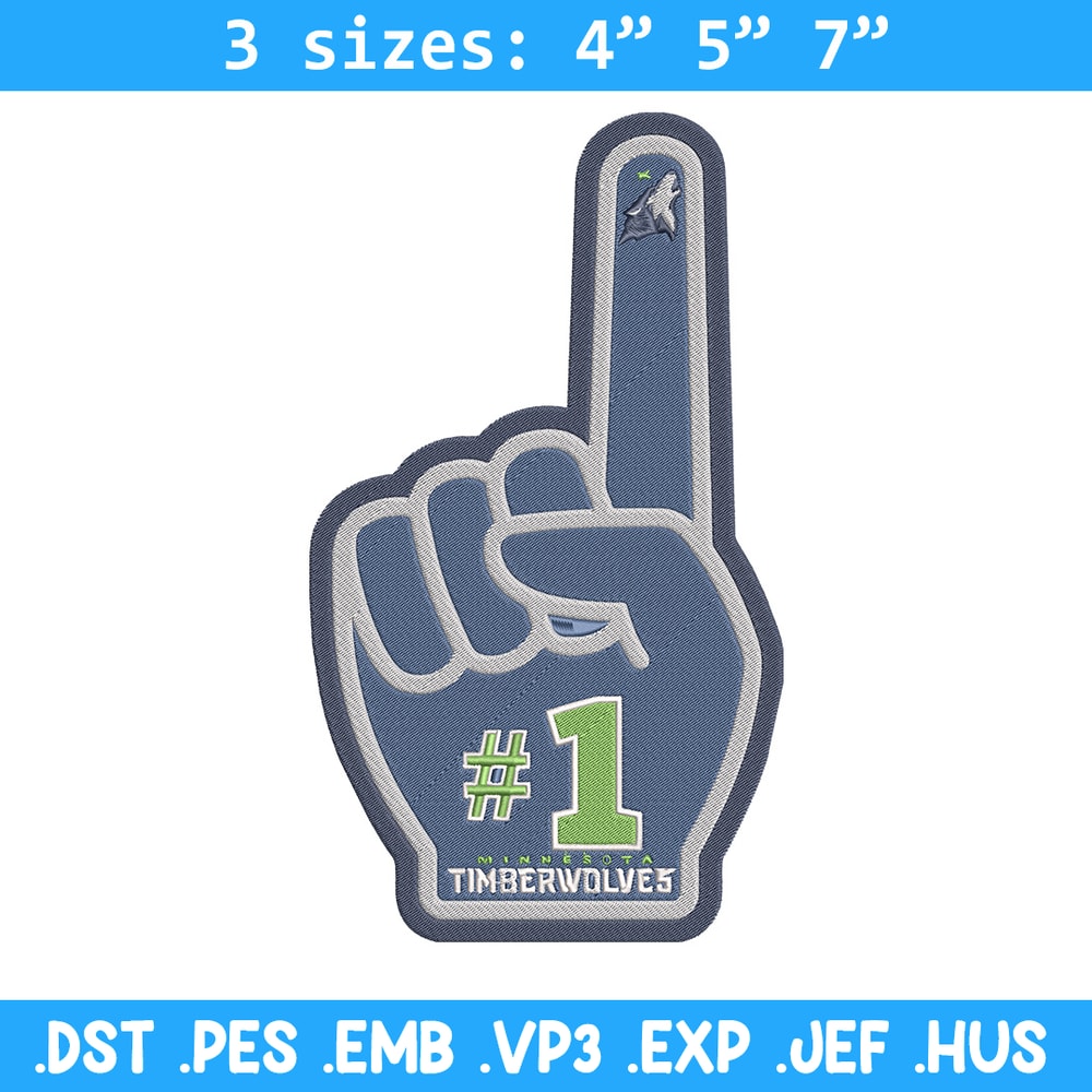 Timberwolves no 1 embroidery design, NBA embroidery, Sport embroidery, Embroidery design,Logo sport embroidery.jpg