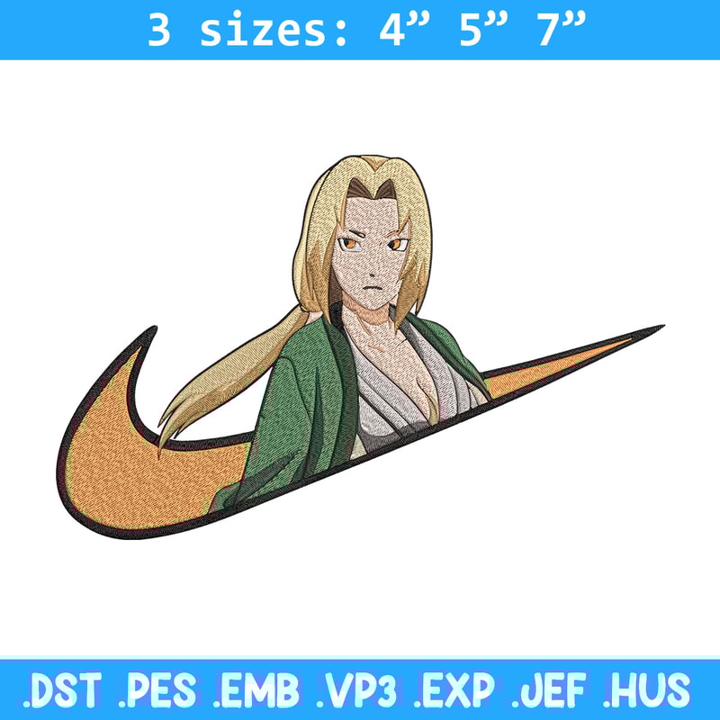 Tsunade x nike Embroidery Design, Naruto Embroidery, Embroidery File, Nike Embroidery, Anime shirt, Digital download.jpg
