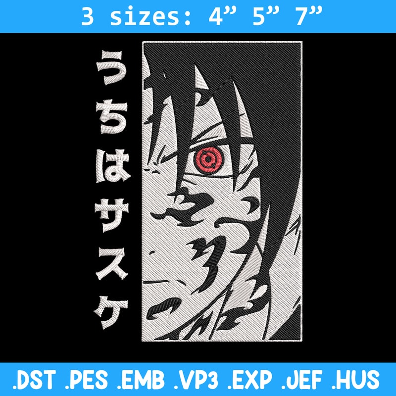 Uchiha Sasuke Embroidery Design, Naruto Embroidery, Embroidery File,Anime Embroidery, Anime shirt, Digital download..jpg