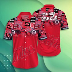 hot summer trend: ole miss rebels hawaiian shirt - short style perfect for a stylish look!