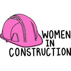 women in construction pink hard hat