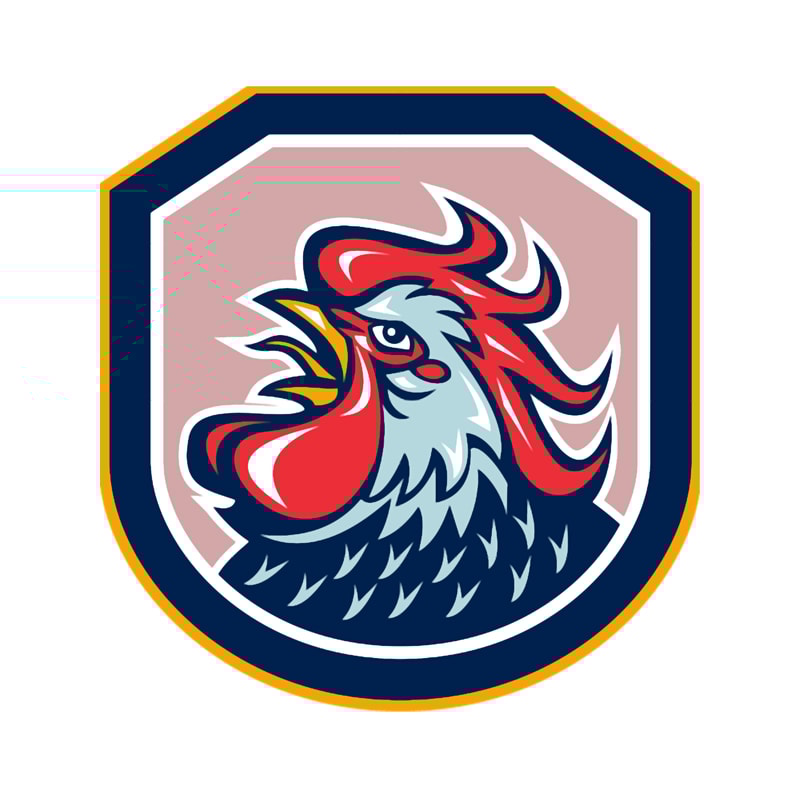 Rooster Cockerel Crowing Shield Retro.png