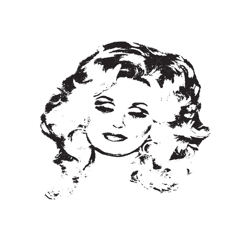 Dolly Parton Black and White .png
