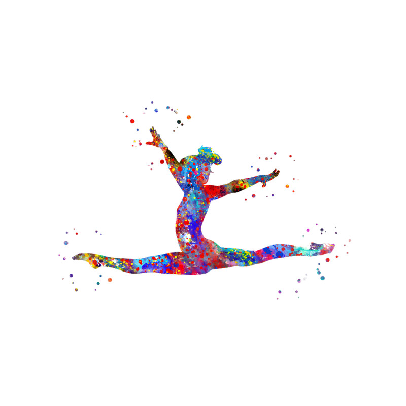Gymnastics girl, watercolor gymnastics .png