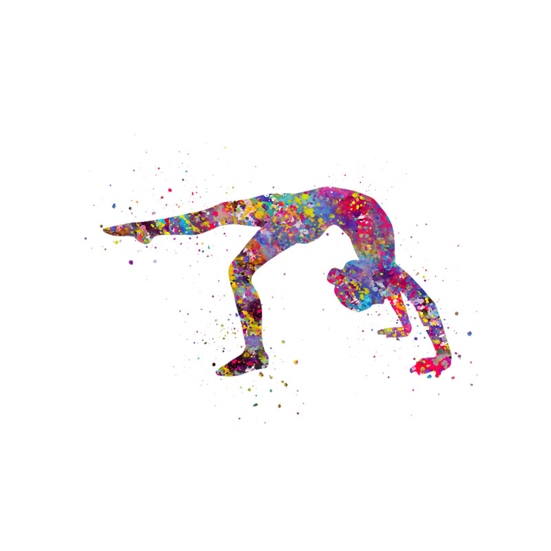 Gymnastics girl, watercolor gymnastics, teen gift, gymnastics wall art(1).png
