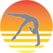 Retro Gymnastics Sunset with Gymnast Gift for Girls.png