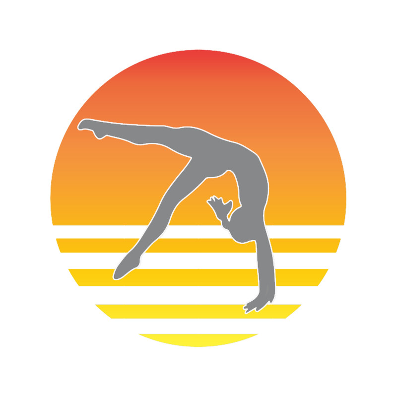 Retro Gymnastics Sunset with Gymnast Gift for Girls.png
