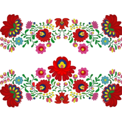 polish folk flowers red