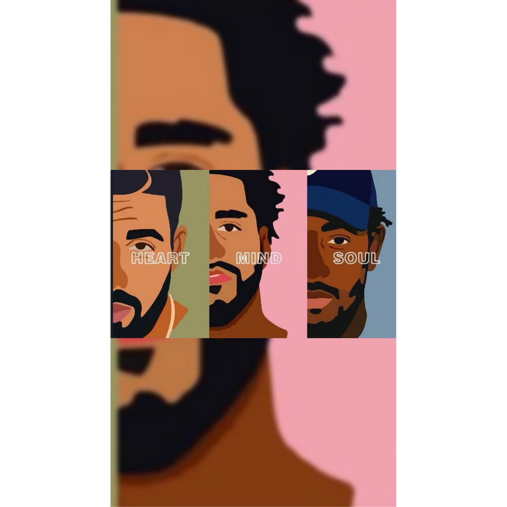 J cole , Kendrick Lamar and Drake (Heart, Mind and Soul).png