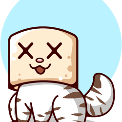 a small cat wearing a marshmello mask
