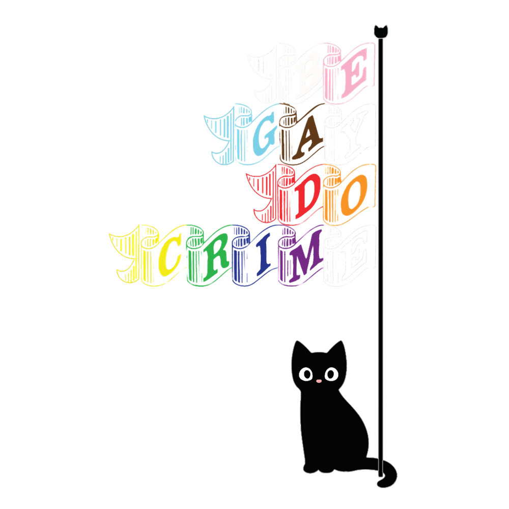 Funny Men Black Cat Flag Be Gay Do Crime Awesome For Music Fan.png