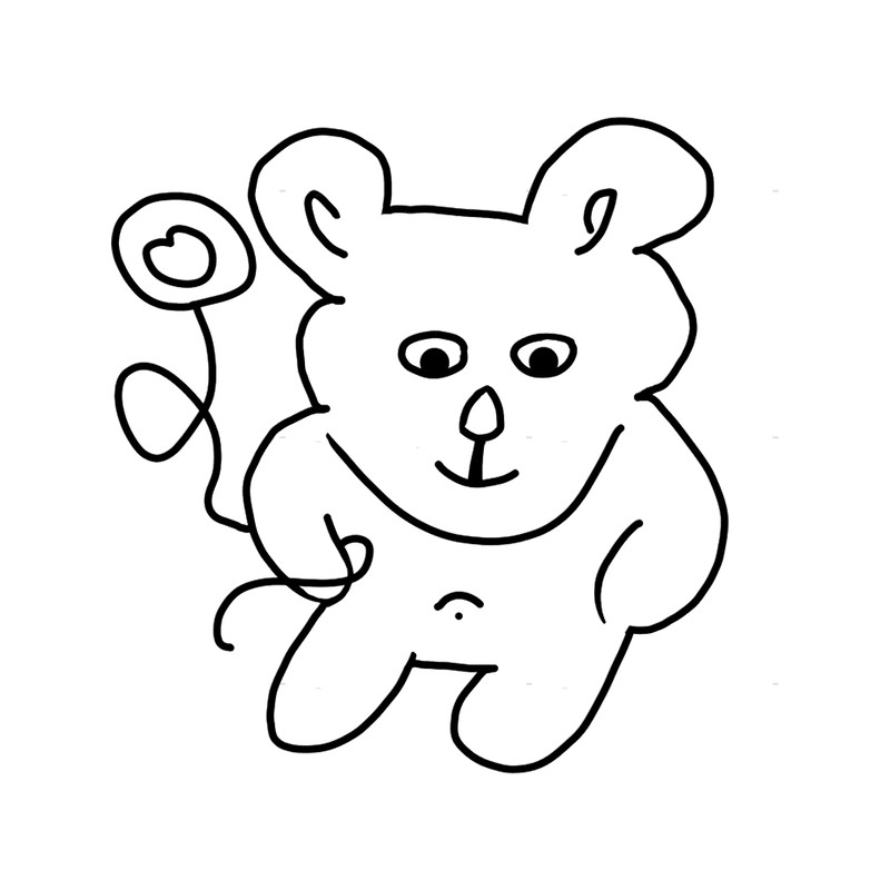 cute bear heart flower air balloon.png