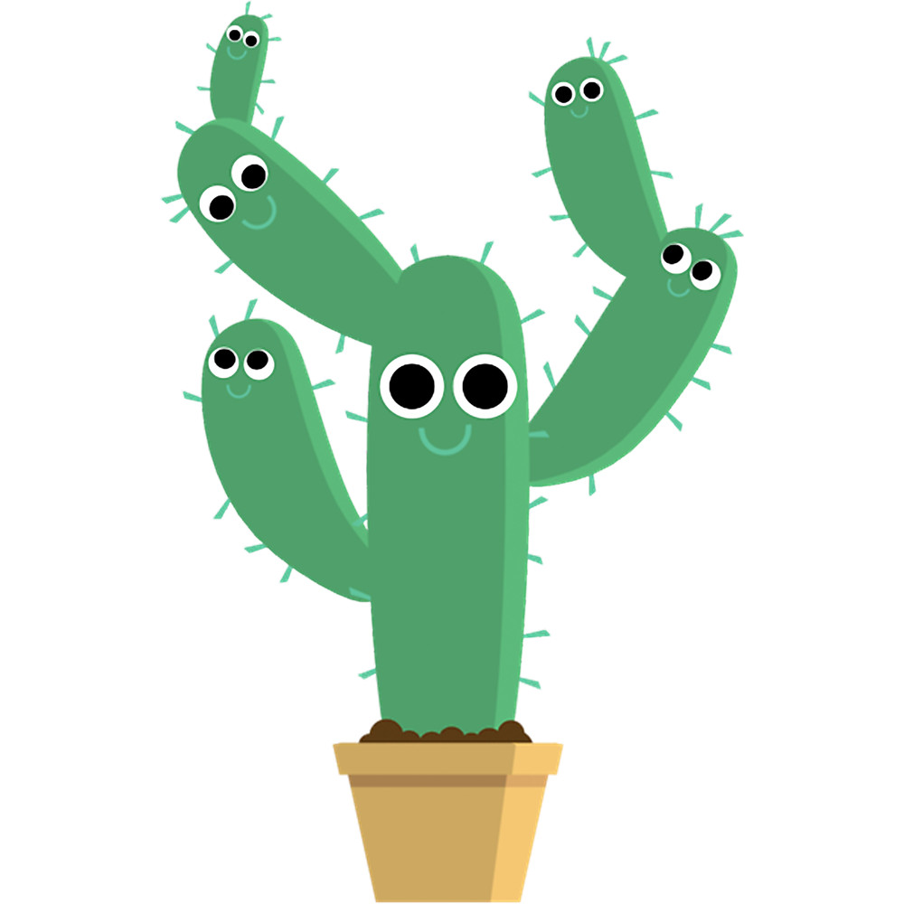 Happy green cacti plant family.png