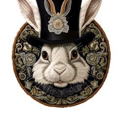 cute rabbit, cool iron on patch, embroidered