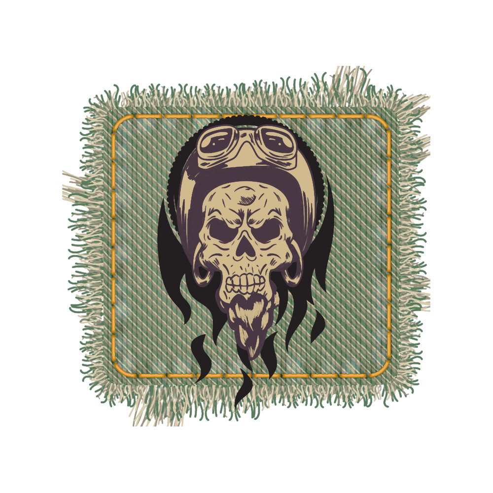 OD Green Moto Dripping Skull DIY Embroidery Decorative Patch Cool Iron On Patches For Jeans.png