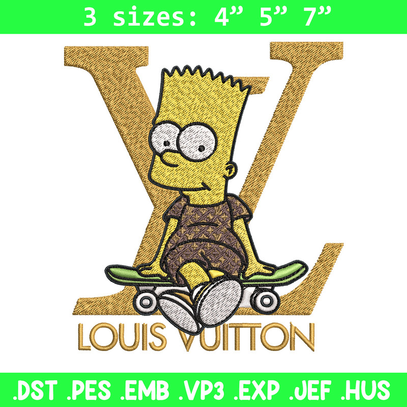Bart simpson lv Embroidery Design, LV Embroidery, Embroidery File, Logo shirt, Sport Embroidery, Digital download.jpg