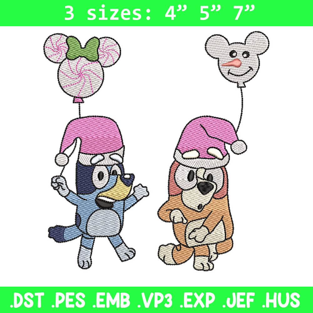 Bluey chrismas embroidery design, Bluey embroidery, Chrismas design, Embroidery file, Embroidery shirt, Digital download.jpg