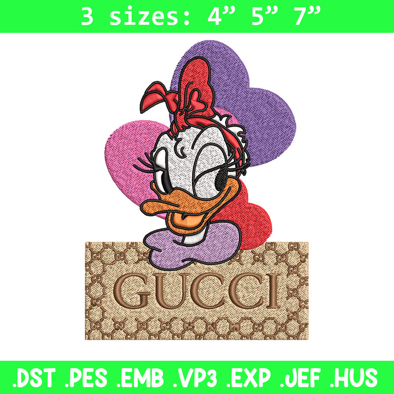Daisy Donald Duck Gucci Embroidery design, Disney cartoon Embroidery, cartoon design, Embroidery File, Digital download.jpg