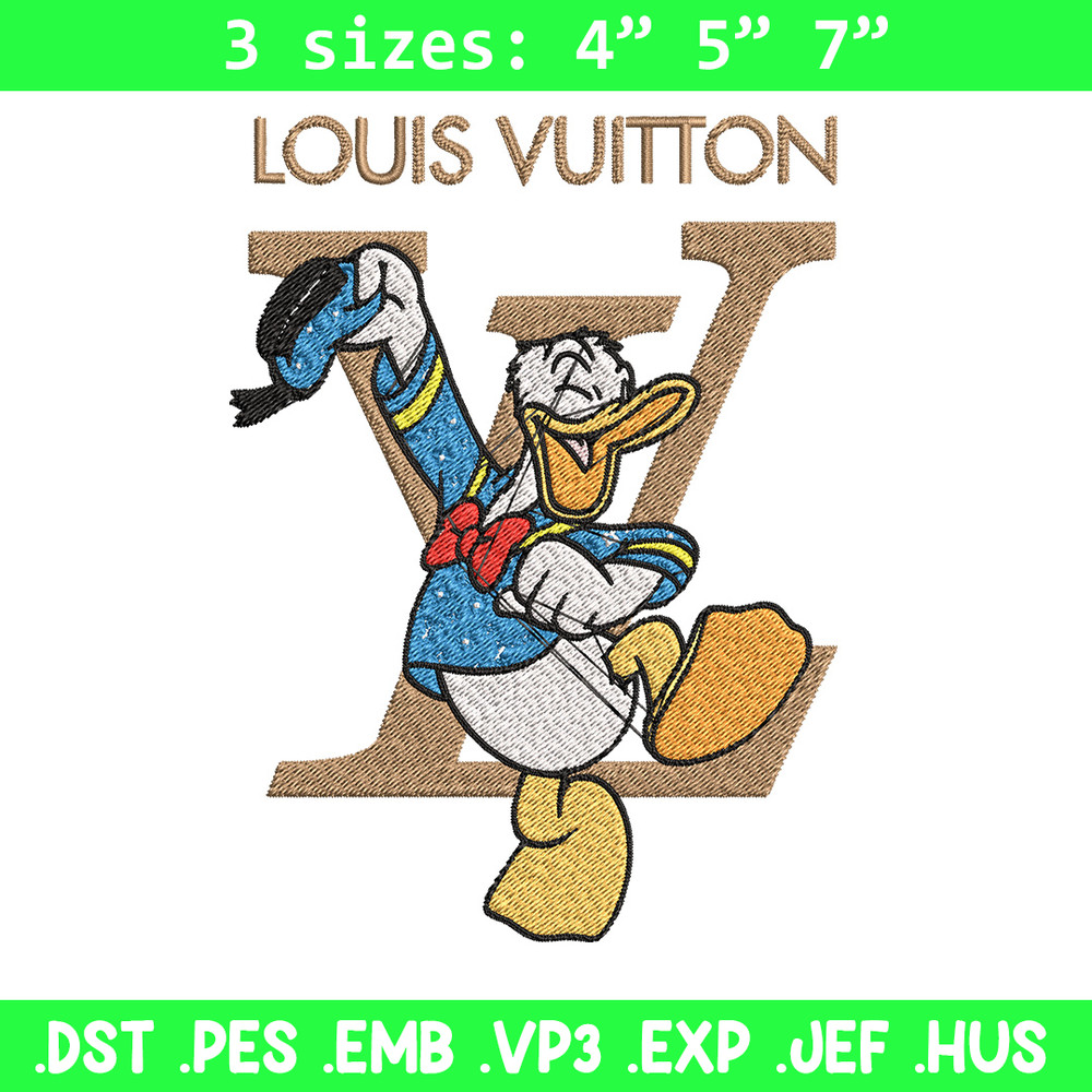 Duck cartoon lv Embroidery Design, LV Embroidery, Brand Embroidery, Embroidery File, Logo shirt, Digital download.jpg