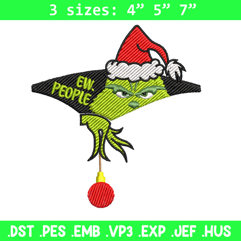 Ew.people embroidery design,Chrismas design, Embroidery shirt, Embroidery file, Grinch embroidery, Digital download.jpg