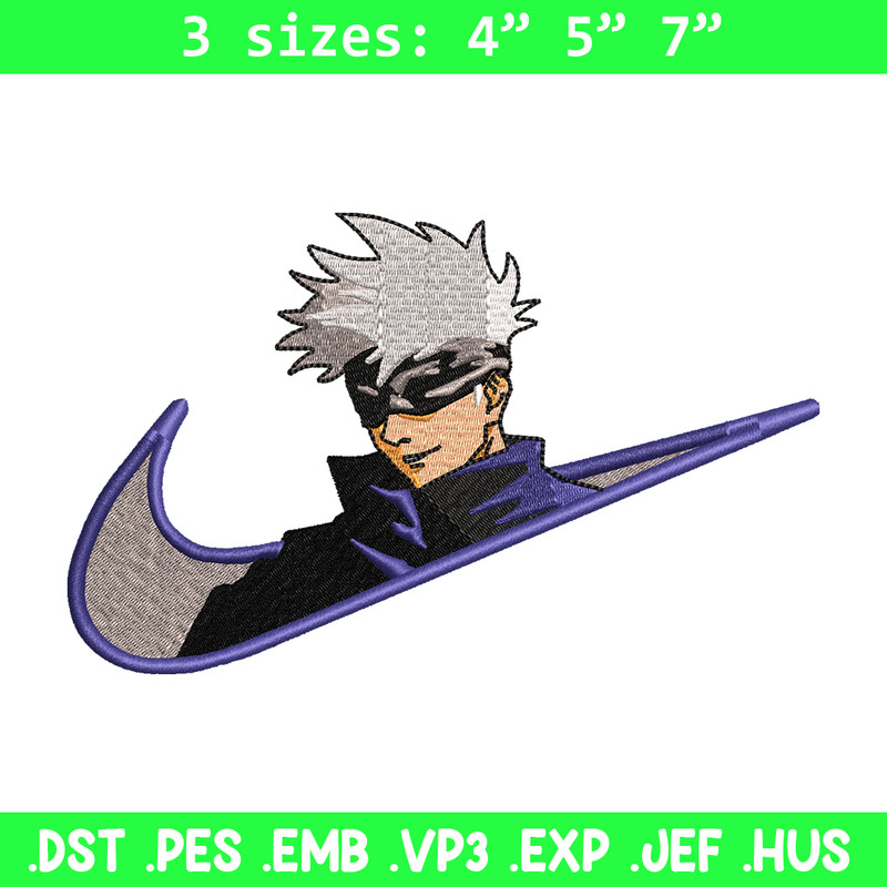 Gojo Satoru Nike embroidery design, Jujutsu Kaisen embroidery, nike design, anime design, anime shirt, Digital download.jpg