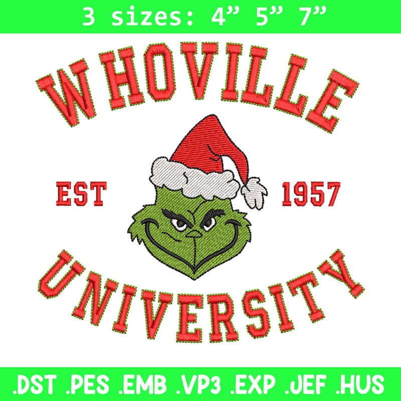 Grinch est1957 embroidery design, Grinch embroidery, Chrismas design, Embroidery shirt, Embroidery file,Digital download.jpg