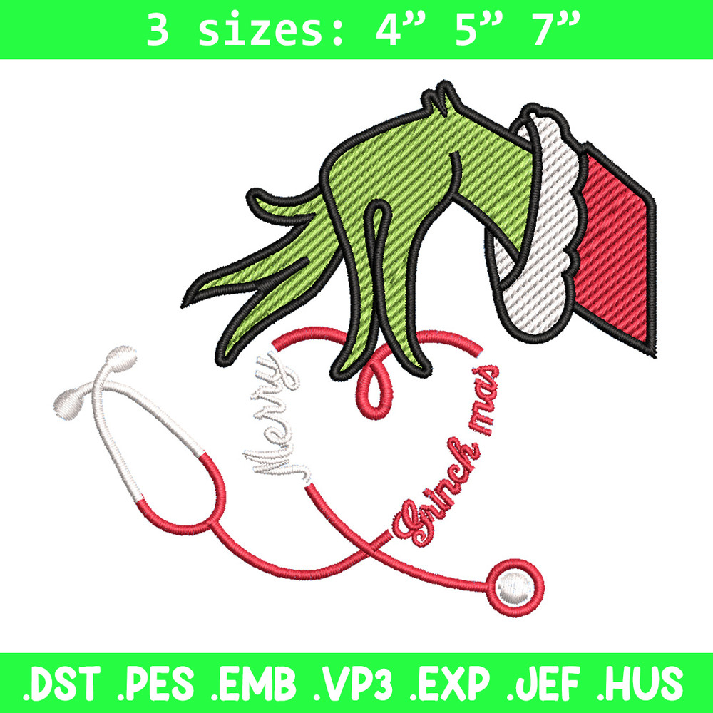 Grinchmas embroidery design, Chrismas design, Embroidery shirt, Embroidery file, Grinch embroidery, Digital download (2).jpg