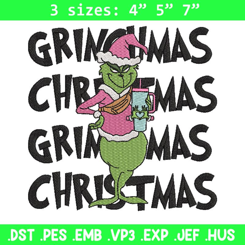 Grinchmas embroidery design, Grinch embroidery, Chrismas design, Embroidery shirt, Embroidery file, Digital download..jpg
