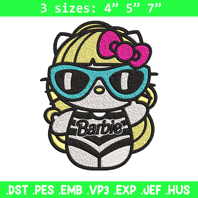 Hello Kitty Barbie Embroidery design, Hello Kitty Barbie Embroidery, logo design, Embroidery File, Digital download..jpg
