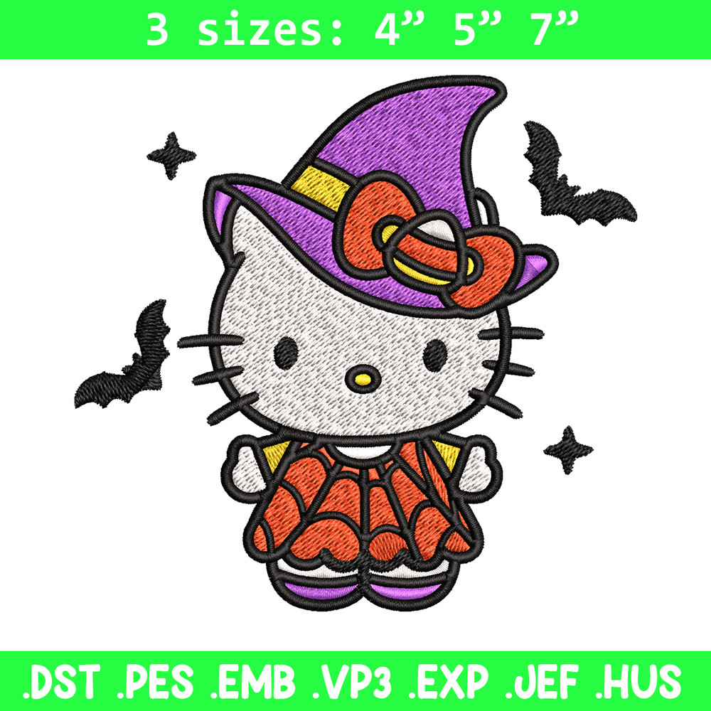 Hello kitty witch Embroidery design, Hello kitty Embroidery, cartoon design, Embroidery File, Digital download.jpg