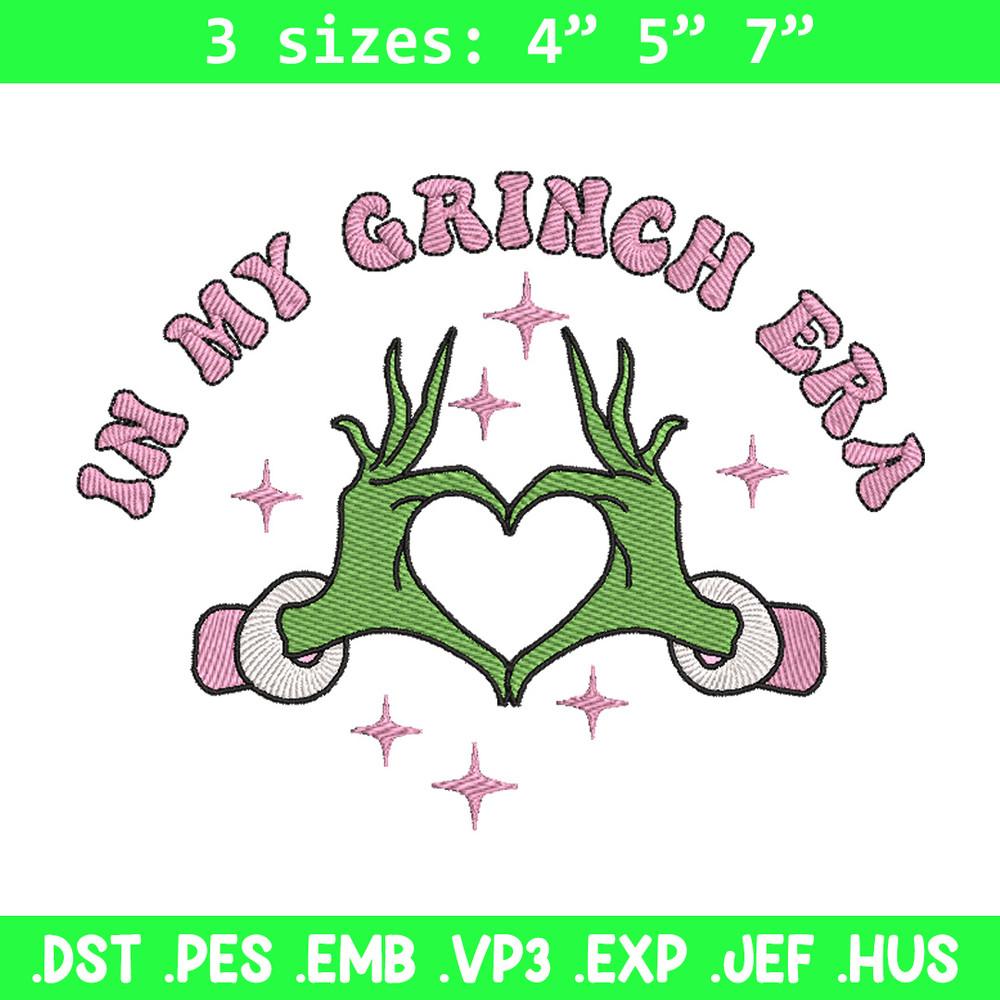 In my Grinch era embroidery design, Grinch embroidery, Chrismas design,Embroidery shirt,Embroidery file,Digital download.jpg