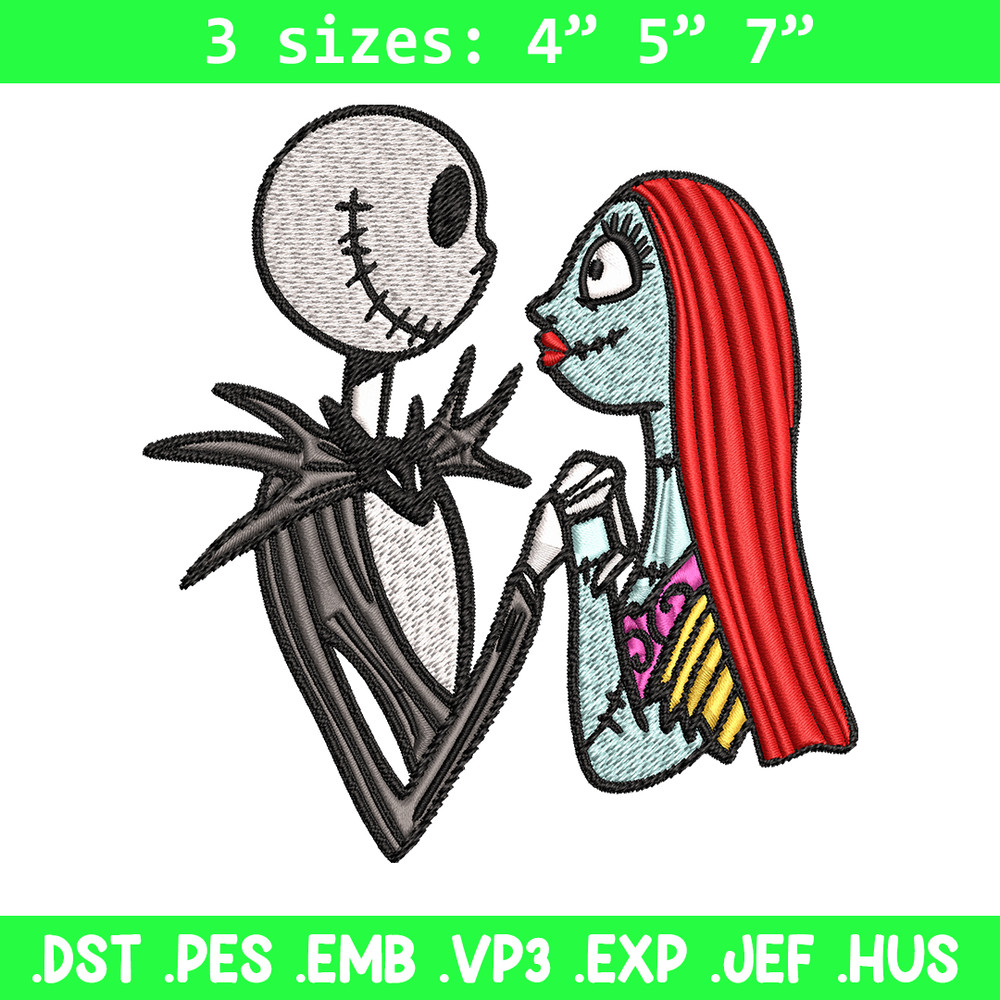 Jack and Sally love Embroidery design, Horror Embroidery, horror design, Embroidery File, logo shirt, Digital download..jpg