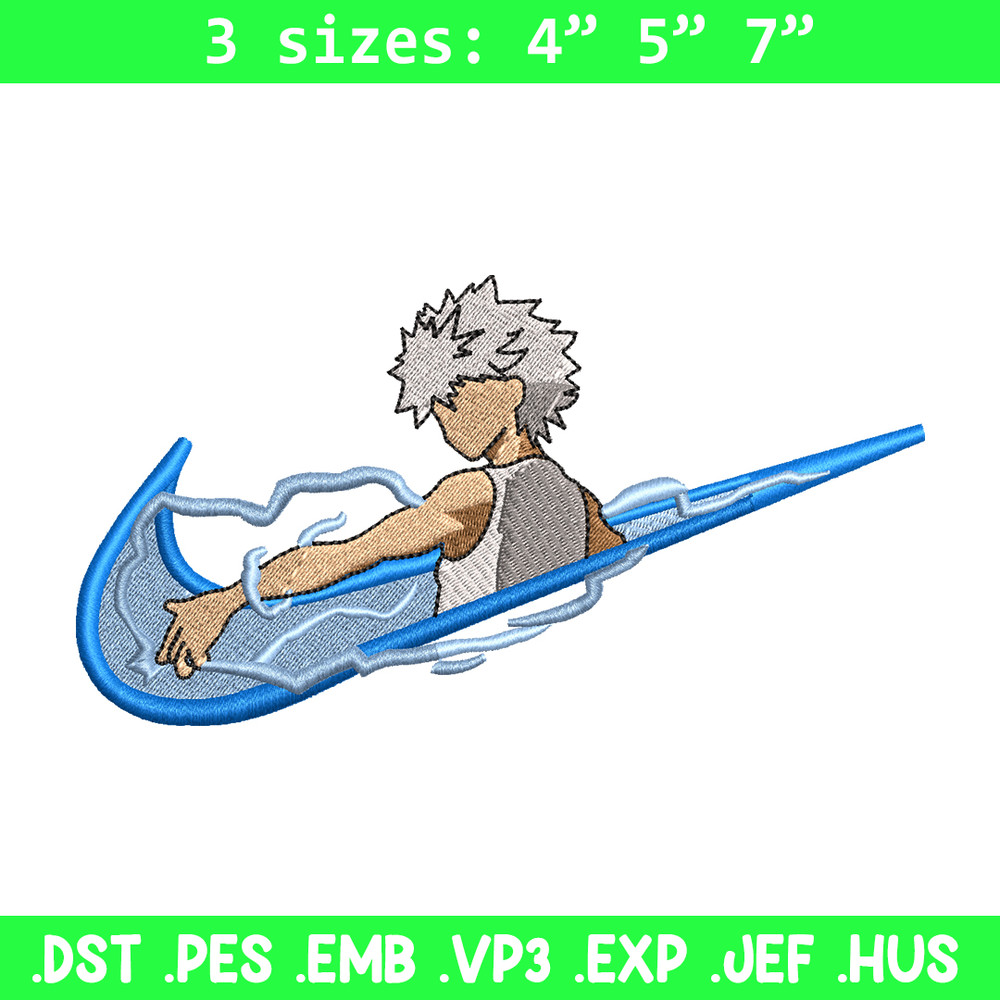 Killua Zoldyck Nike embroidery design, Hunter x hunter embroidery, Nike design, anime design, Digital download.jpg
