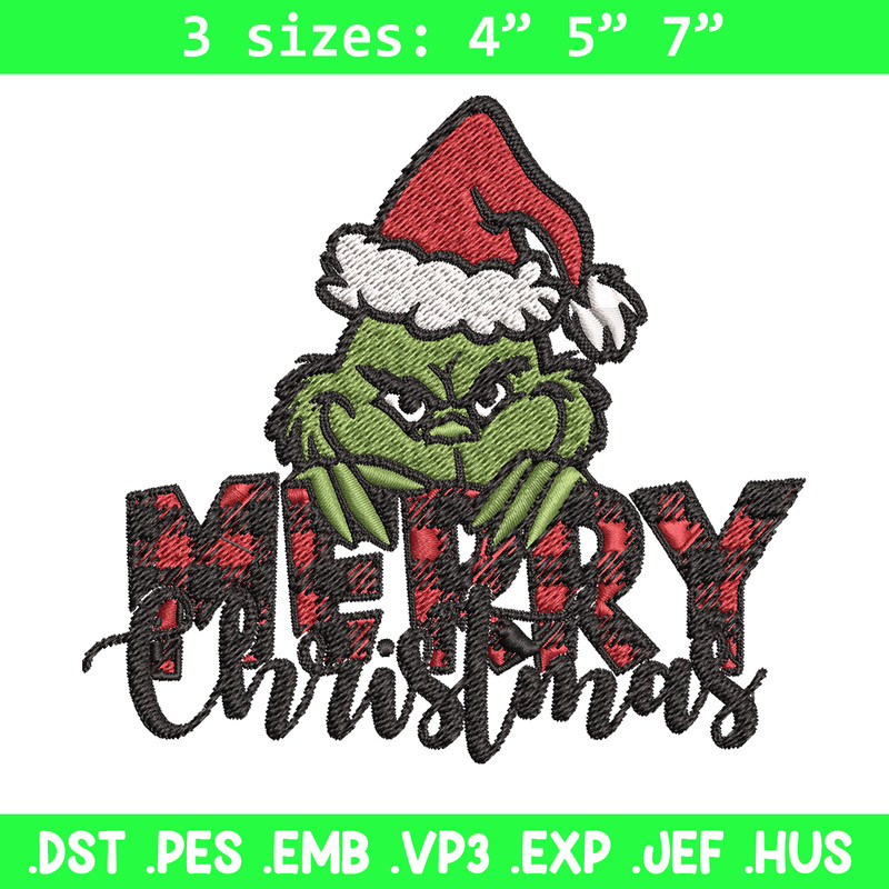 Merry Christmas Grinch Embroidery design, Christmas Grinch Embroidery, logo design, Embroidery File, Instant download..jpg