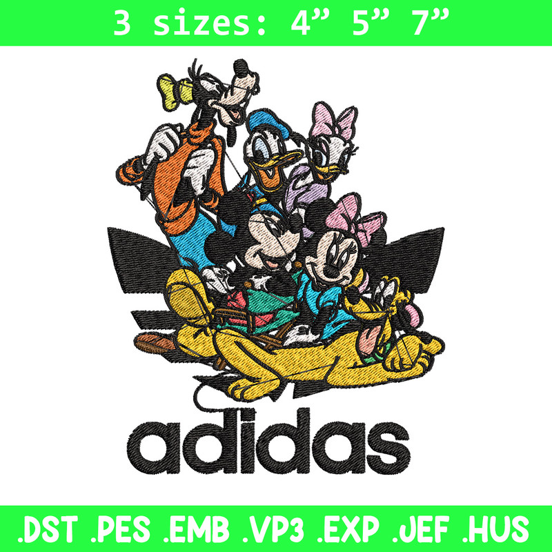 Mickey friends Embroidery Design, Adidas Embroidery, Brand Embroidery, Embroidery File,Logo shirt,Digital download.jpg