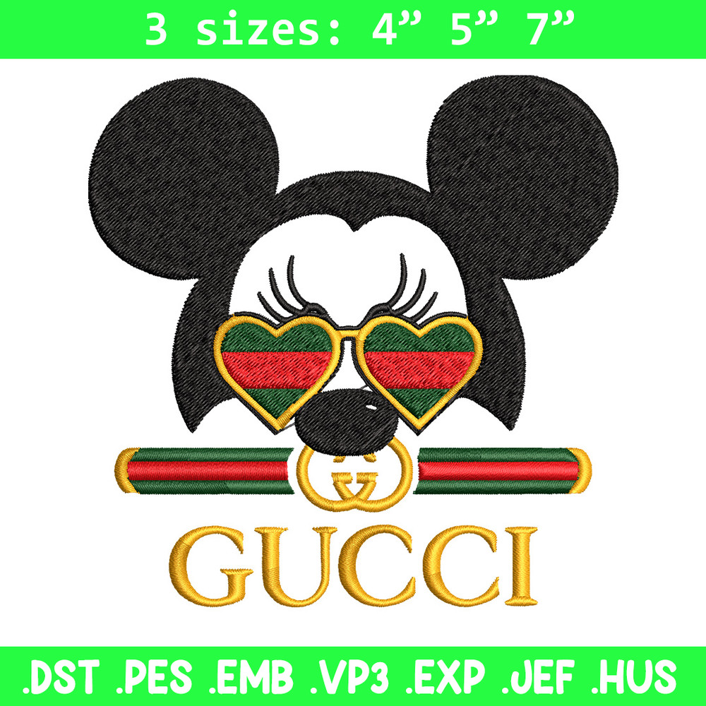 Mickey head gucci Embroidery Design, Gucci Embroidery, Brand Embroidery, Logo shirt, Embroidery File, Digital download.jpg