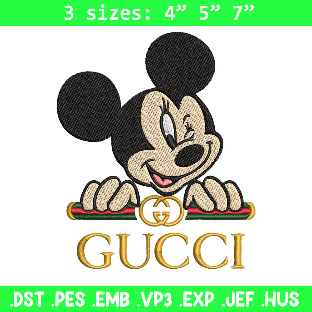 Mickey mouse Embroidery Design, Gucci Embroidery, Brand Embroidery, Embroidery File, Logo shirt, Digital download.jpg